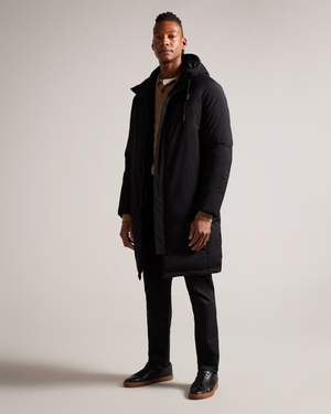 Manteau Ted Baker Heavy Long Padded Noir Homme | LAE-92760897